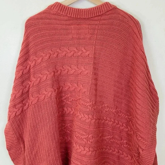Abercrombie & Fitch Pumpkin Spice Orange Chunky  Cable Knit Poncho Sweater - Picture 14 of 16